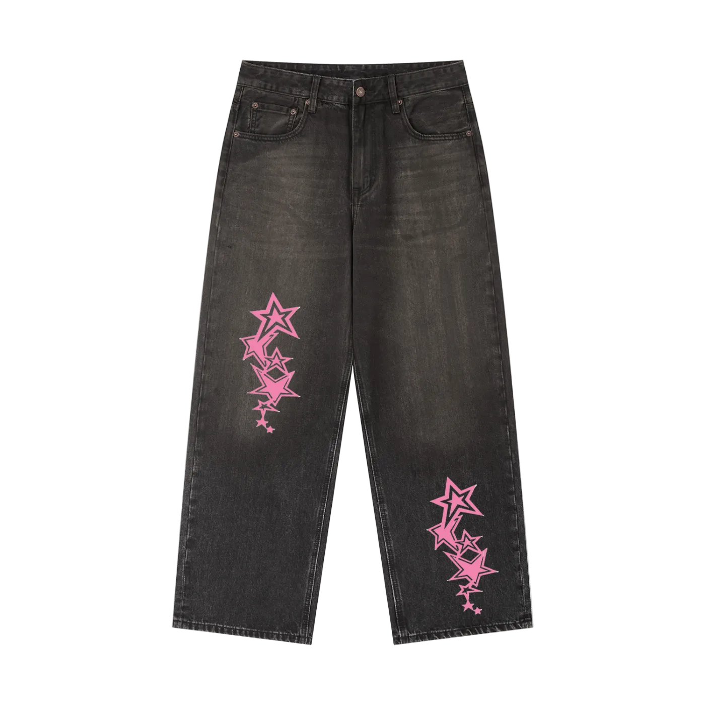 Vintage Pink Stars Denim Jeans