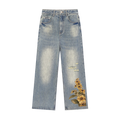 Vintage Floral Denim Jeans